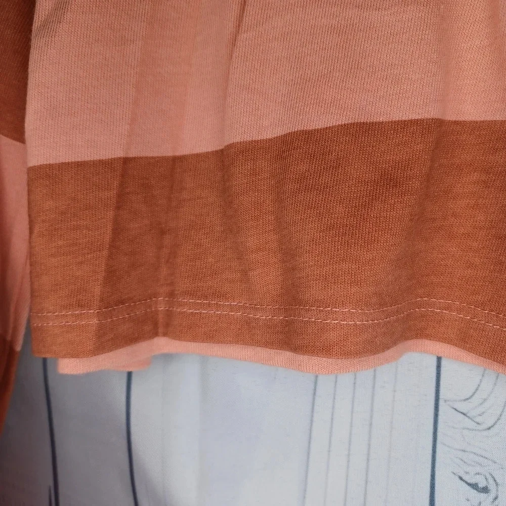 SO striped cropped long sleeve polo rugby-style preppy Y2K School shirt - Picture 6 of 12